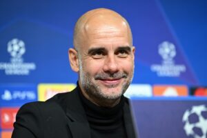 Pep Guardiola at press conference before Champions League game